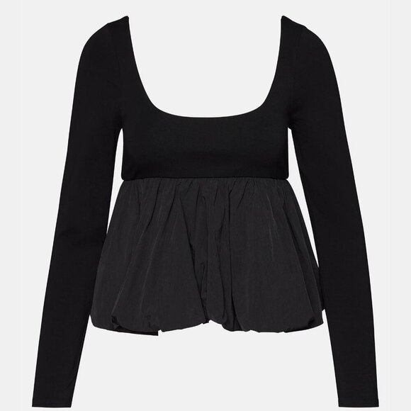 Steve Madden Tops - Steve Madden Women's Avielle Long-Sleeve Peplum Top - Black NWT XS